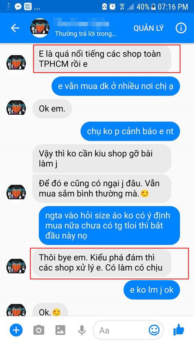 Cô gái căng thẳng không dám đi học vì mới inbox hỏi tư vấn mua áo đã bị chủ shop lên mạng tố chuyên lừa đảo và bùng hàng